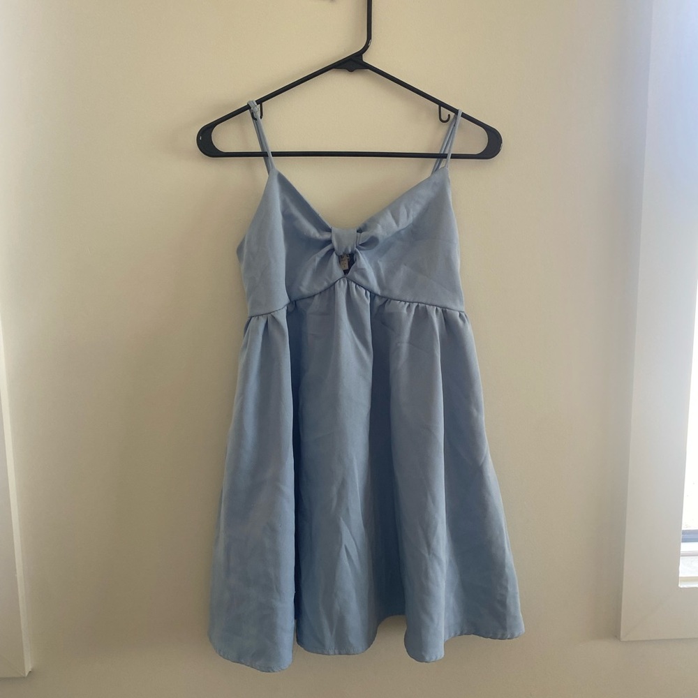 Blue Babydoll Mini Dress